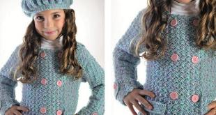 Вязаное пальто для девочки Вязаное пальто крючком для девочки