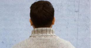 Мужской пуловер с мелким жаккардом Вязание мужского джемпера жаккардом
